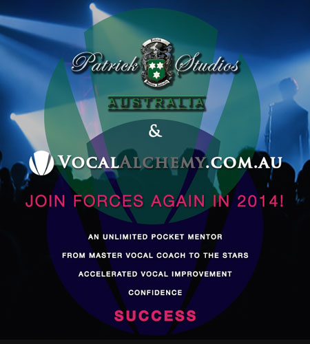 Patrick Studios Australia is using Vocal Alchemy Online Singing Lessons for their full time students again in 2014